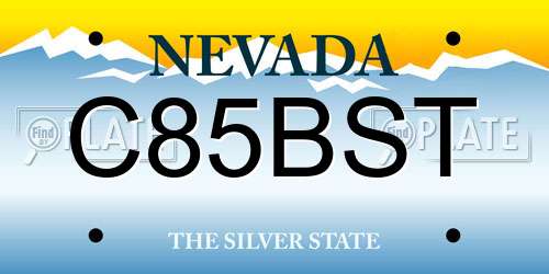 C85BST Nevada License Plate