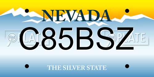 C85BSZ Nevada License Plate