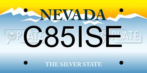 C85ISE Nevada License Plate