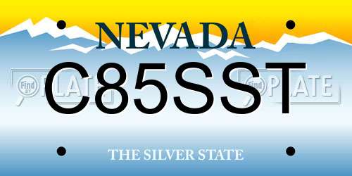 C85SST Nevada License Plate