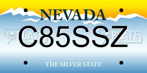 C85SSZ Nevada License Plate