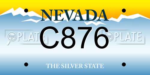 C876 Nevada License Plate