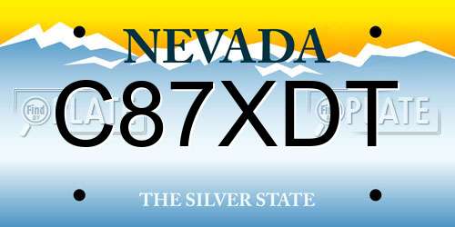 C87XDT Nevada License Plate