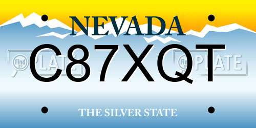 C87XQT Nevada License Plate