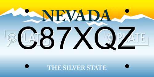 C87XQZ Nevada License Plate