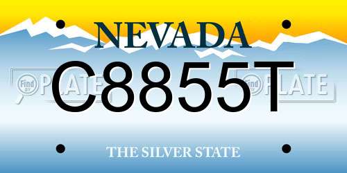 C8855T Nevada License Plate