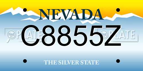 C8855Z Nevada License Plate