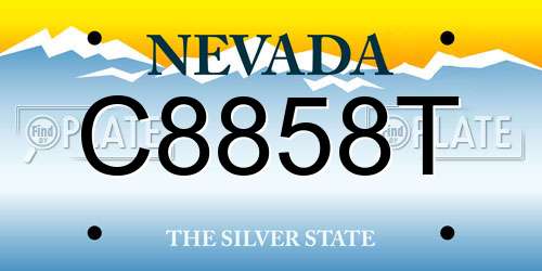 C8858T Nevada License Plate