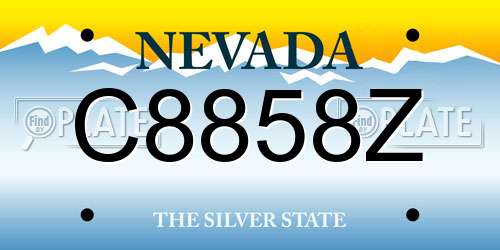 C8858Z Nevada License Plate