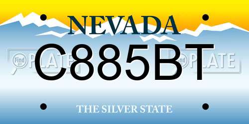 C885BT Nevada License Plate