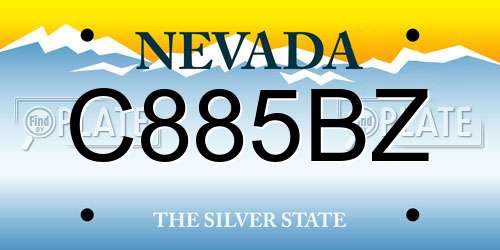 C885BZ Nevada License Plate