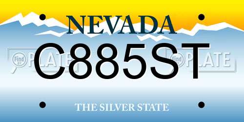 C885ST Nevada License Plate