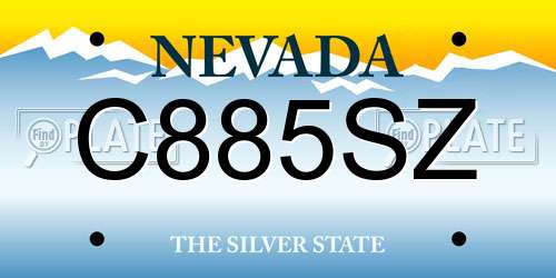 C885SZ Nevada License Plate