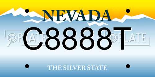 C8888T Nevada License Plate