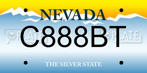 C888BT Nevada License Plate