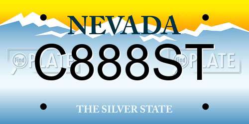 C888ST Nevada License Plate