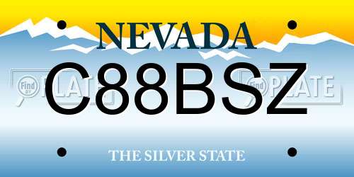 C88BSZ Nevada License Plate