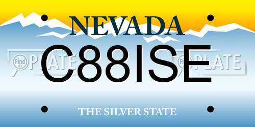 C88ISE Nevada License Plate