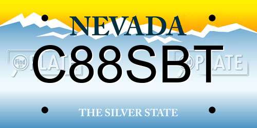 C88SBT Nevada License Plate