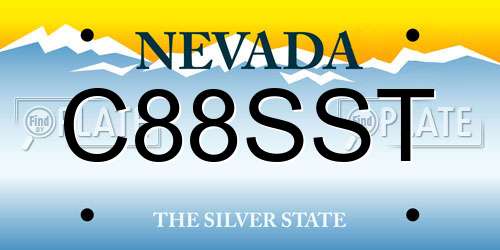 C88SST Nevada License Plate