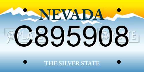 C895908 Nevada License Plate