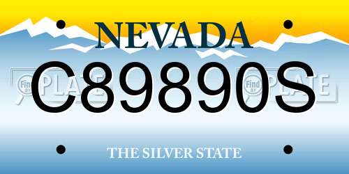 C89890S Nevada License Plate