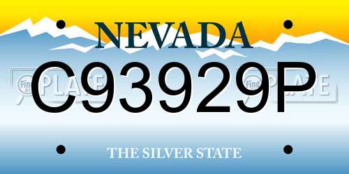 C93929P Nevada License Plate