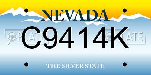 C9414K Nevada License Plate