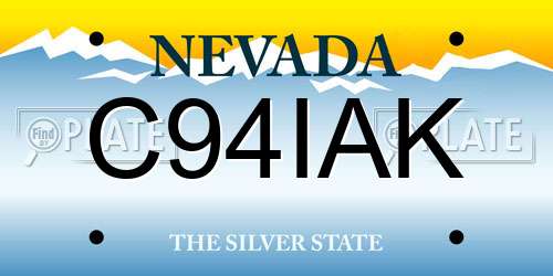 C94IAK Nevada License Plate