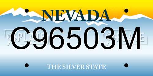 C96503M Nevada License Plate