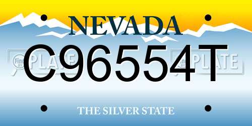 C96554T Nevada License Plate