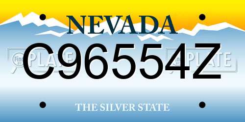 C96554Z Nevada License Plate