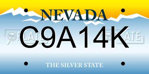 C9A14K Nevada License Plate