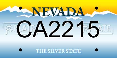 CA2215 Nevada License Plate