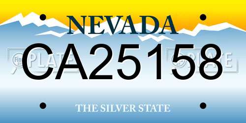 CA25158 Nevada License Plate