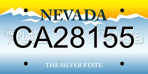 CA28155 Nevada License Plate