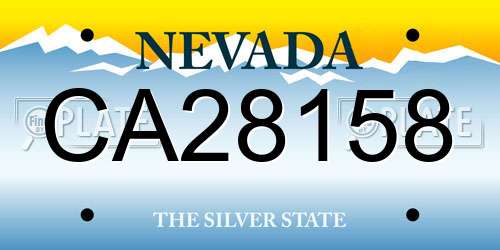 CA28158 Nevada License Plate