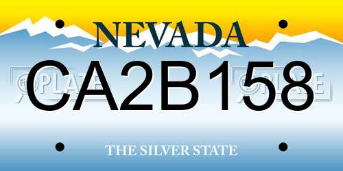 CA2B158 Nevada License Plate