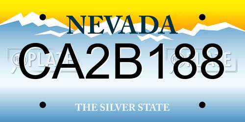CA2B188 Nevada License Plate