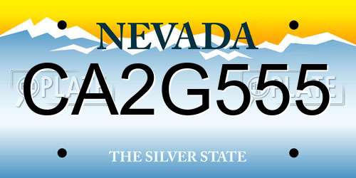 CA2G555 Nevada License Plate