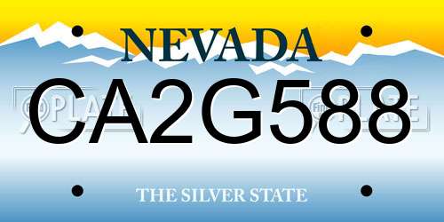 CA2G588 Nevada License Plate