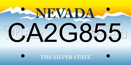 CA2G855 Nevada License Plate