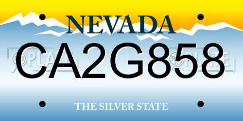 CA2G858 Nevada License Plate