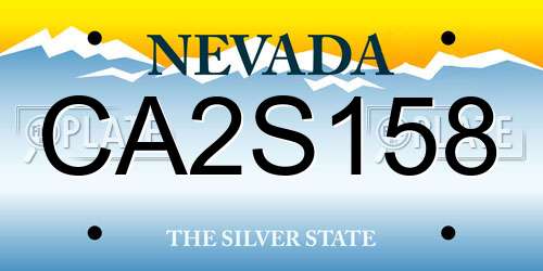 CA2S158 Nevada License Plate