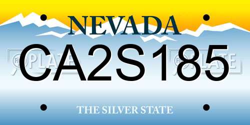 CA2S185 Nevada License Plate