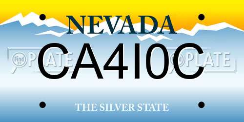 CA4I0C Nevada License Plate