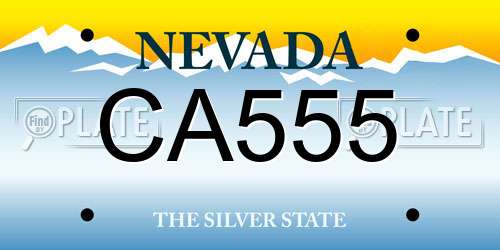 CA555 Nevada License Plate