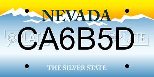 CA6B5D Nevada License Plate