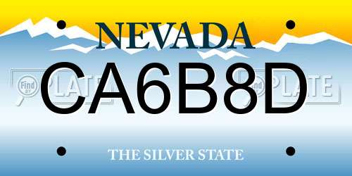 CA6B8D Nevada License Plate