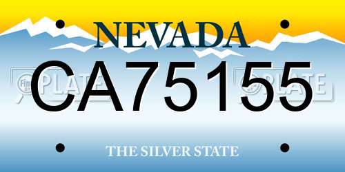 CA75155 Nevada License Plate